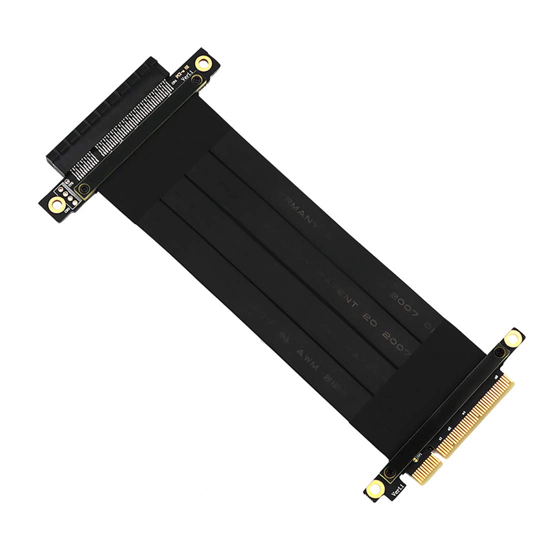 JMT PCI-E Gen3 Extension Cable PCI Express 3.0 8X Card Adapter Cable Riser Cable 4X for 1U/2U Chassis(180 Degree Cable 20cm)