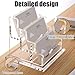 Realand Acrylic Business Card Holder Desk, Clear Desktop Business Card Display Stand with Thick Base, Name Card Organizer Case for Office Exhibition, 3 Slots, 1 Pack