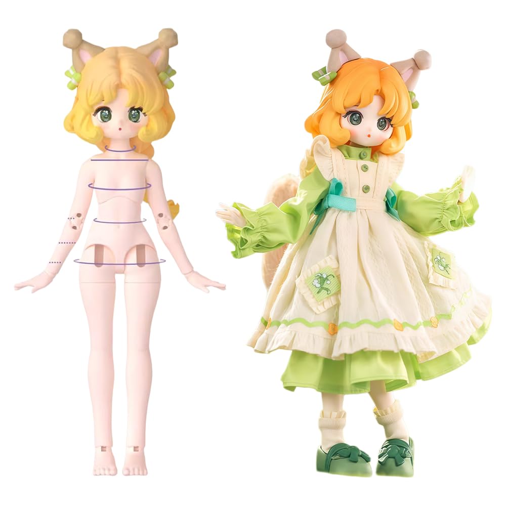 niannyyhouse BJD Blindbox-Figur, Ballgelenk-Puppe mit Kleidung, Maßstab 1:12, bunte Mädchen-Serie, bewegliche Sammelfigur, Actionfigur (6 Stück)