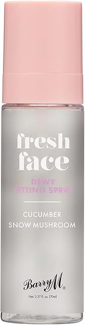 Barry M Fresh Face Dewy Finish Setting Spray, Long-lasting, Formulated with Hydrating Cucumber Extract and Moisturising Snow Mushroom, Clear