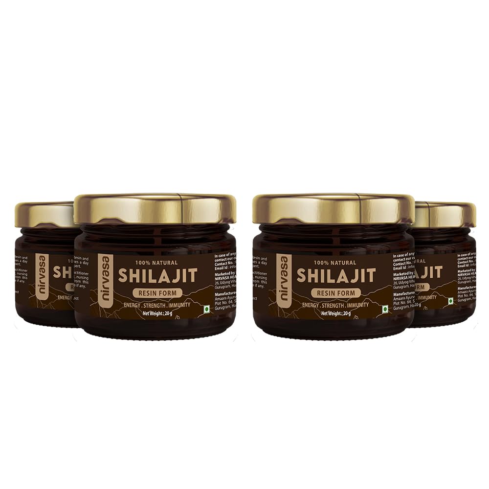 Nirvasa Pure & Original 100% Ayurvedic Himalayan Shilajit/Shilajeet Resin 20g With 70% Fulvic Acid - For Endurance, Stamina and strength | Lab Tested | Pack of 4 (B08YDXFR6G) Amazon Price History, Amazon Price Tracker