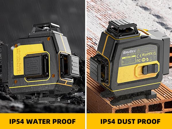 Image of SAVSEC HPE-6066 16 Lines Green Laser Level Pro - 4x360 4D Green Cross Self-Levelling Professional Laser Line for Construction with Two 360 Vertical /Horizontal Laser Level Pulse Mode