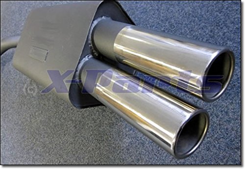 Pot d'échappement sport 2 x 76 mm pour E36 4 cylindres 316i 318i ABE Pot d'échappement rond recourbé EVOE364E276