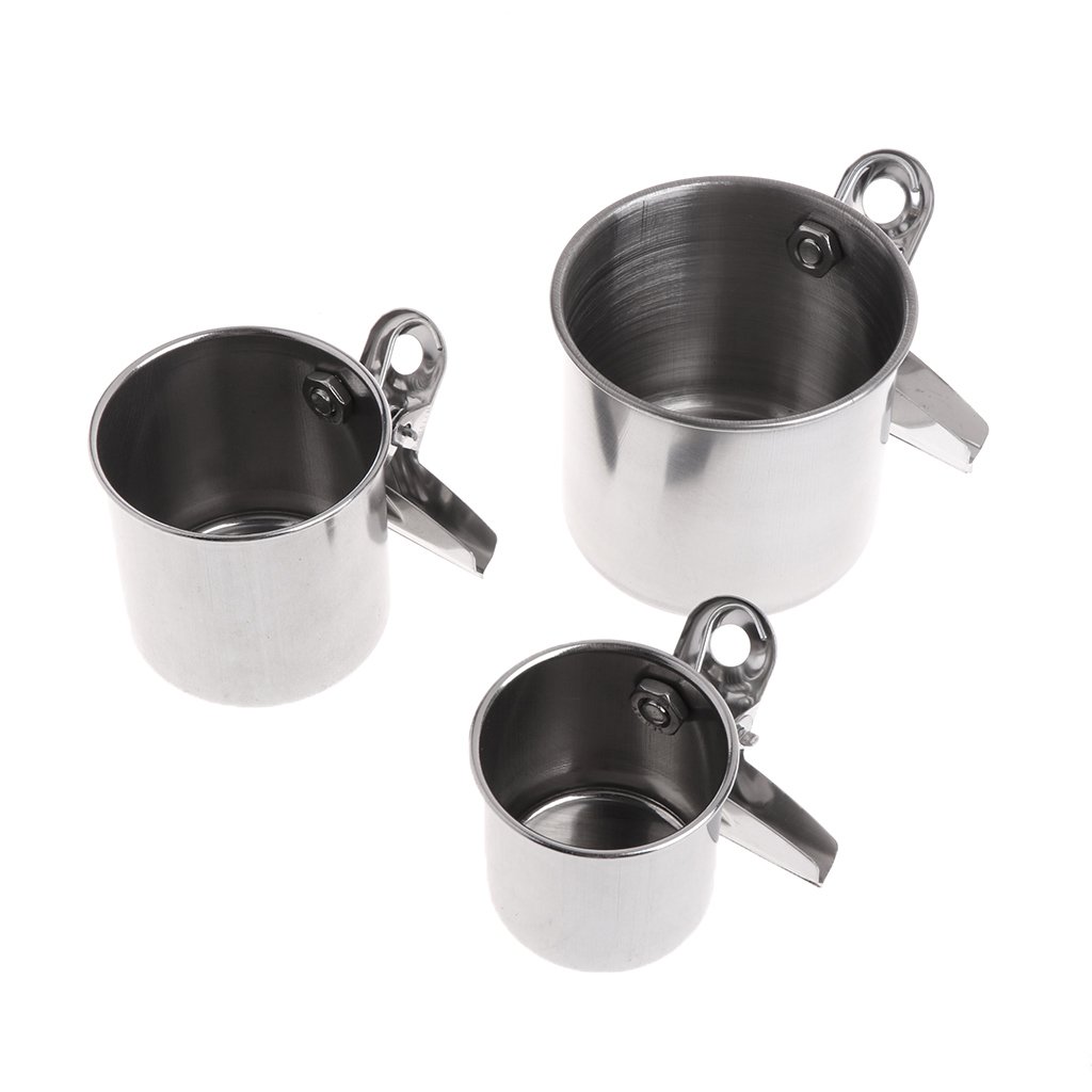 Yjcnelcr Bird Feeder Stainless Steel Bowls for Cage Parakeet Food Dish Parrot Water Cups with Clip for Canary Lovebird Bird Seed No Waste - image 8