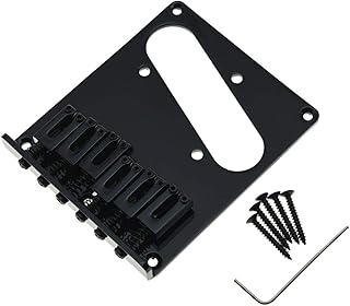 KAISH Black Tele Single Bridge Guitar Bridge for Telecaster Guitar