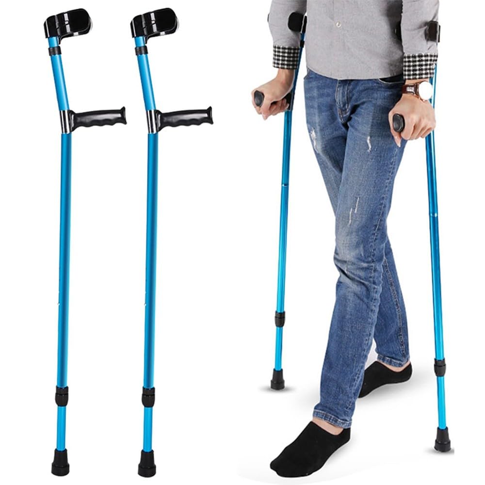 FLYUFO Stampelle Pieghevoli alla Moda per Adulti, Stampelle Ascellari per Adulto, Bastoni canadesi Leggero in Alluminio per avambraccio, stampella Ortopediche Regolabile