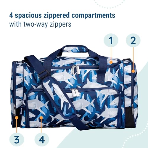 Image of Wildkin Kids Weekender Duffel Bag - Carry-On Size for School, Travel, & Sleepovers