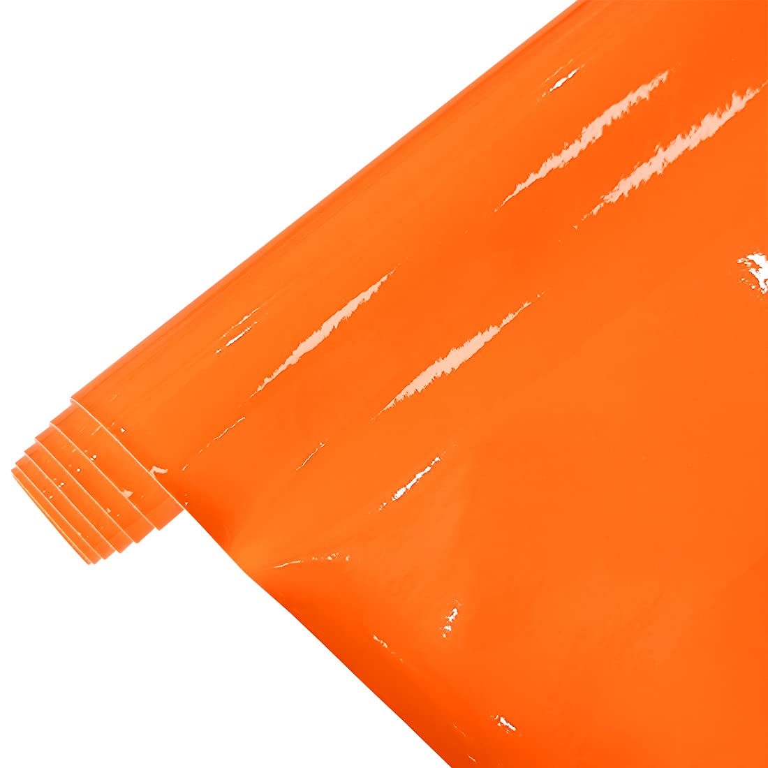 30x135cm Glossy Faux Leather Roll, Shiny Mirrored Synthetic Crafts Fabric for Hair Bows Clips Making (Orange) — image 1