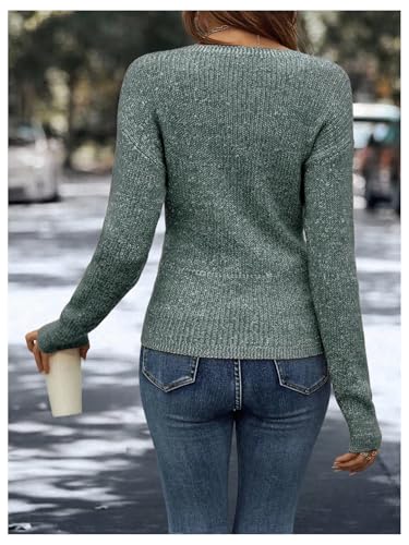 Image of SOLY HUX Women's V Neck Long Sleeve Off Shoulder Sweaters Criss Cross Wrap Ruched Pullover Fall Tops