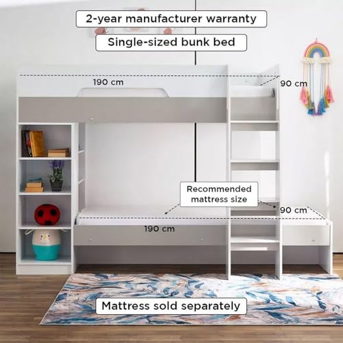 هوم بوكس سرير بطابقين مع مساحة تخزين من هالمستاد - 90×190 سم