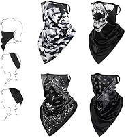 FonVan 4 Stücke Multifunktions-Bandana Gesichtsmaske für Damen & Herren - Elastisches Schlauchtuch als Mundschutz, Halstuch, Balaclava - Für Outdoor, Sport, Ski, Motorrad, Radfahren, Wandern, Laufen