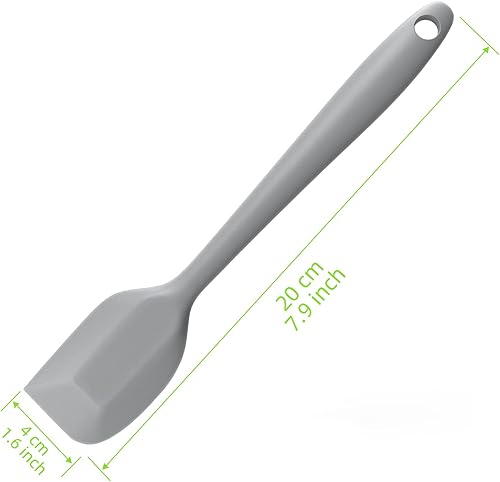Miniatura 7 de Secura Espátula de silicona, espátulas de cocina de goma antiadherente, adecuadas para cocinar, mezclar y recoger espuma de leche, gris, pequeña