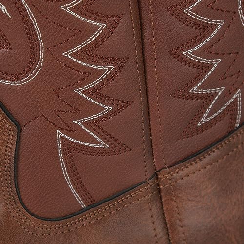 beiousalie Wide Calf Cowboy Boots Square Toe Embroidered Western Boots For Men Slip On Leather Light Weight Work Boots4