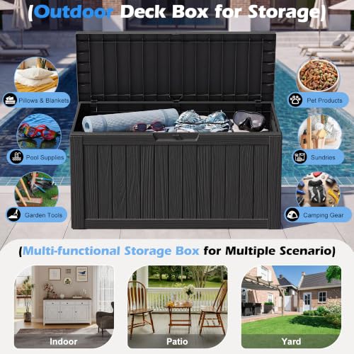 Image of Outdoor Storage Box Waterproof, 82 Gallon Deck Box for Patio Storage