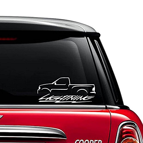 svt lightning decal - Ford Lightning SVT Vinyl Decal Sticker For Car Truck Motorcycle Window Bumper Wall Laptop Size- (6 inch) / (15 cm) Wide / Color- Gloss White
