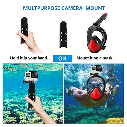 WGCC Full Face Snorkel Mask Sets for Kids, 180° Panoramic View Free Breathing Foldable Diving Snorkeling Mask with Detachable Camera Mount, Dry Top Set Anti-Fog Anti-Leak for Adults & Kids (L/XL) - Thumbnail 7