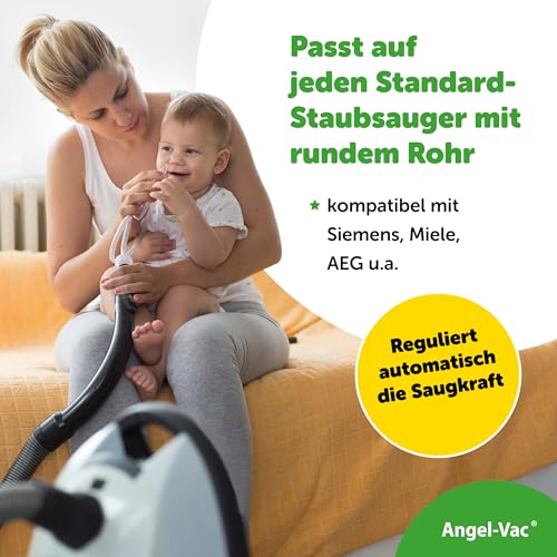 Angel-Vac® Nasensauger Baby [für Standard-Staubsauger] - Baby Nasenreiniger mit weichem Saugkopf für Kinder ab 0 Jahre - [klinisch getestet] - der Original Nasensauger für Staubsauger seit 30 Jahren 4