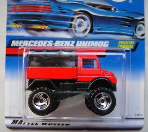 Amazon.com: HOT WHEELS MERCEDES BENZ UNIMOG #1005 BLACK/RED : Toys
