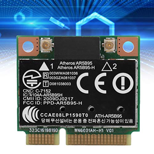 Tarjeta de Red Inalámbrica Gugxiom AR5B95 para Laptop, 150 Mbps 2.4GHz 802.11b/g/n Mini PCI-E interna miniatura 4