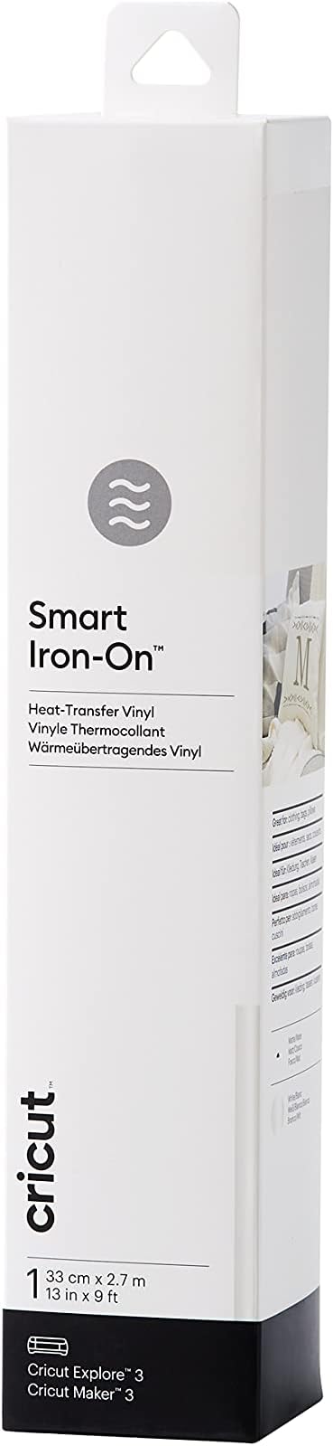 Cricut Smart Iron-On Heat-Transfer Vinyl | 1 sheet | 33cm x 2.7m | White, PVC, 2,7m (9ft)