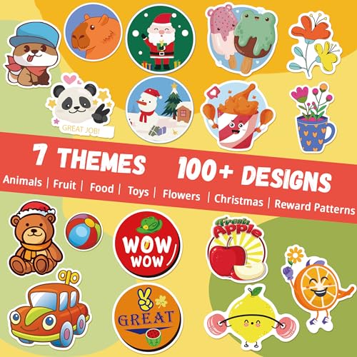 HORIECHALY Smelly Stickers for Kids, 60 Sheets Scented Stickers Scratch and Sniff 900+ with 7 Themes, 15 Scents Funny Fruit & Food Pattern for Teacher Classroom, Cute Reward for Elementary, Students.