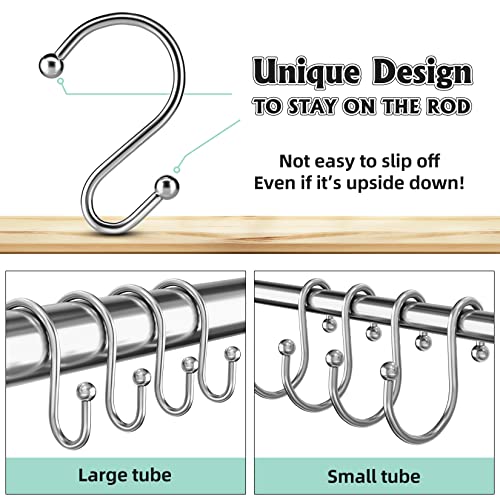 15 Pcs Silver Shower Curtain Hooks Metal Shower Curtain Rings Shower Hooks For Shower Curtain Inside Shower Kitchen Bathroom S Hooks #TOP2