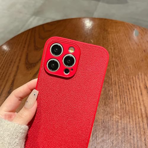 Coque en cuir iPhone 13 Pro rouge finition premium antichoc chic - 5