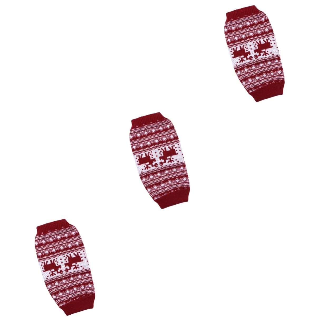 BESPORTBLE 3 Pz Maglione Caldo a Collo Alto per Animali Domestici Costume Cane Natale Maglioncini Cane Cappotti per Cani Natale Vestiti per Cani di Piccola Taglia Maglioni Natalizi Rosso