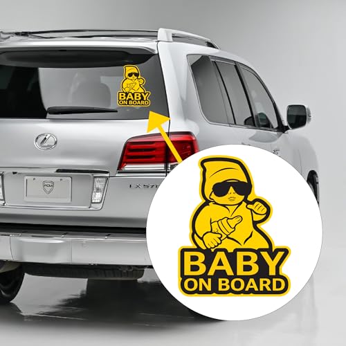 TARAA Baby On Board Car Sticker – Safety Sign for Vehicles | Waterproof & Stylish Vinyl Decal for Car Windows | Easy to Apply & Remove | Cute Baby Warning for Drivers Behind