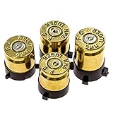 Xbox One Bullet Buttons Raplacement A B X Y Real Bullet Brass Casings Gold Brass w/ Silver Nickel Primer