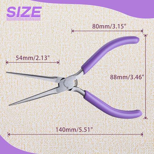 Image of SPEEDWOX Mini Needle Nose Pliers With Smooth Jaw 5 inch Precision Wire Looping Pliers For Jewelry Making And Small Object Gripping