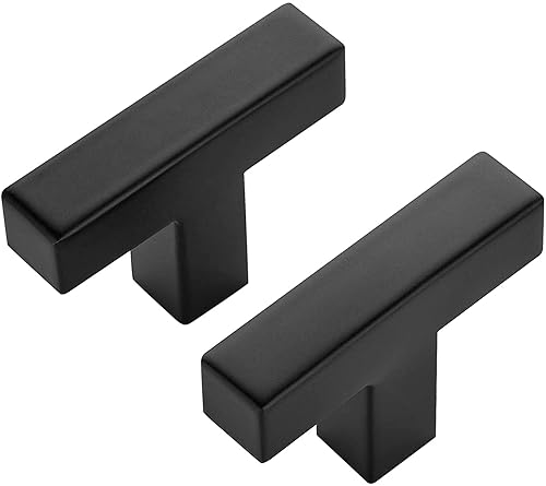 Ravinte 10 Pack Black Square Bar Cabinet Knobs 2 Inch