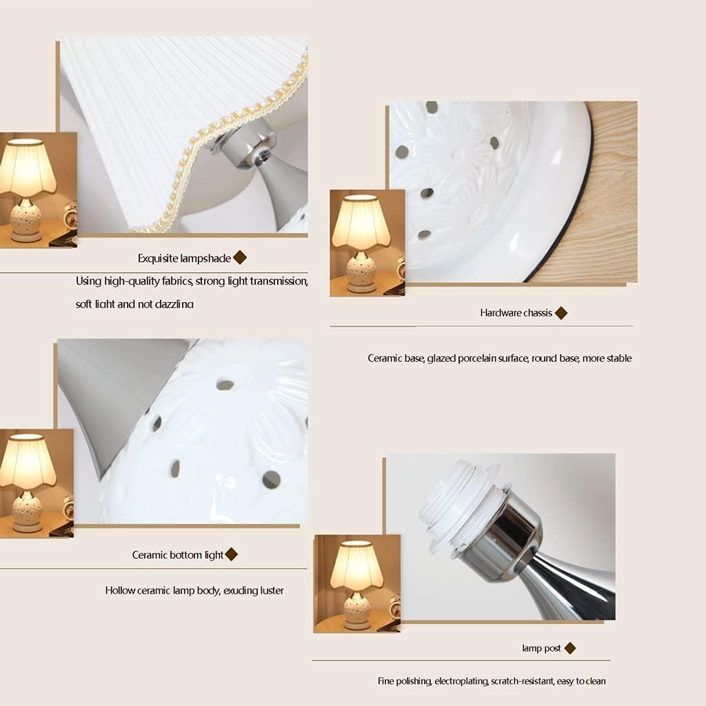 Lampa stołowa Lampka nocna Lampa nocna Ceramiczna lampa stołowa Klosz z tkaniny Żelazna podstawa Lampa nocna Podwójne sterowanie światłem Lampa nocna do sypialni Lampy stołowe do salonu Lampa stołowa