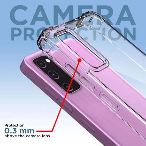 Image of Outlouders Back Cover for Samsung Galaxy S20 Fe 5G Clear Transparent PC + TPU Bumper Case with Raised Edges for Shockproof Protection (Transparent)