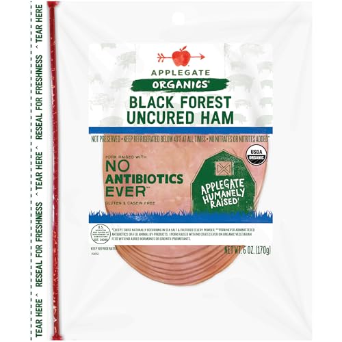 Applegate, Organic Uncured Black Forest Ham, 6 Ounce