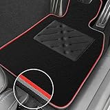 Car Mats to fit Audi A3 5DR HB (8VA) (Sportback) (2013-2020) Black Carpet with Grey & Red Trim & Black Rectangle Heel Pad [1664] - Image 3