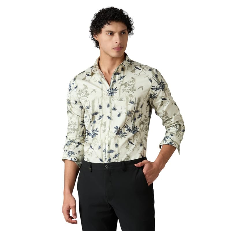 Men’s Printed Regular Fit Full Sleeves Cotton Formal Shirt