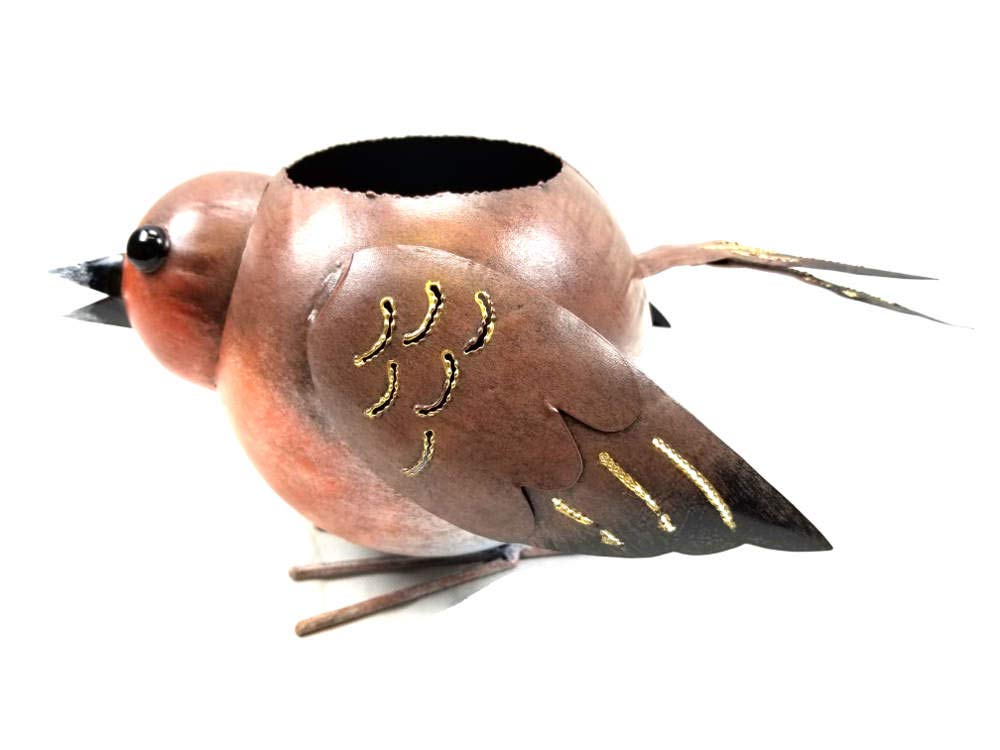 Sk Style Bwa Home Or Garden Metal Planter - Robin Bird Flower Pot