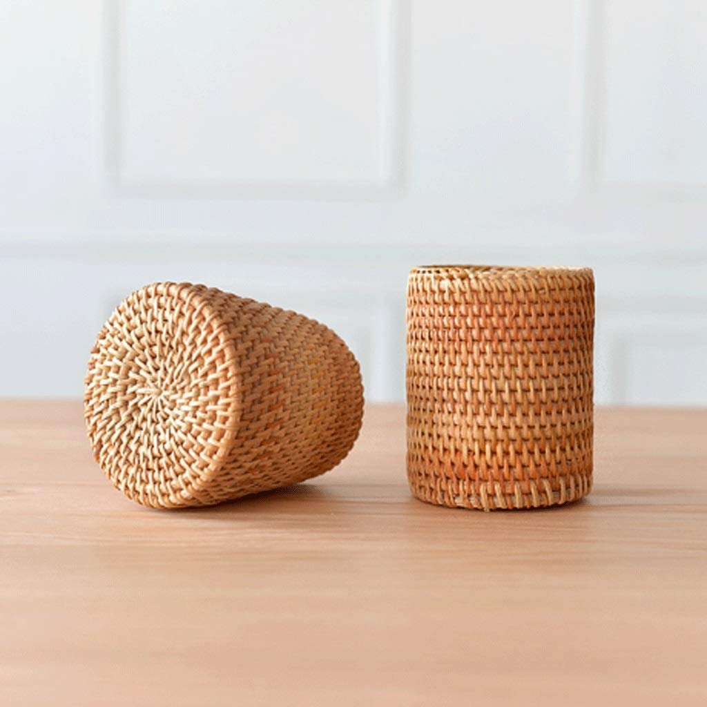 Stifthalter für den Schreibtisch, Rattan-Stifthalter, Bleistift-Organizer, Schreibtisch-Aufbewahrung, Schreibwaren