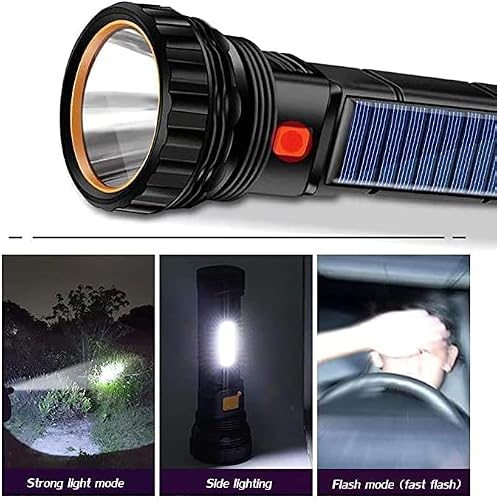 image for E-SHIDAI 4pcs Solar/Rechargeable Multi Function 1000 Lumens LED Flashl