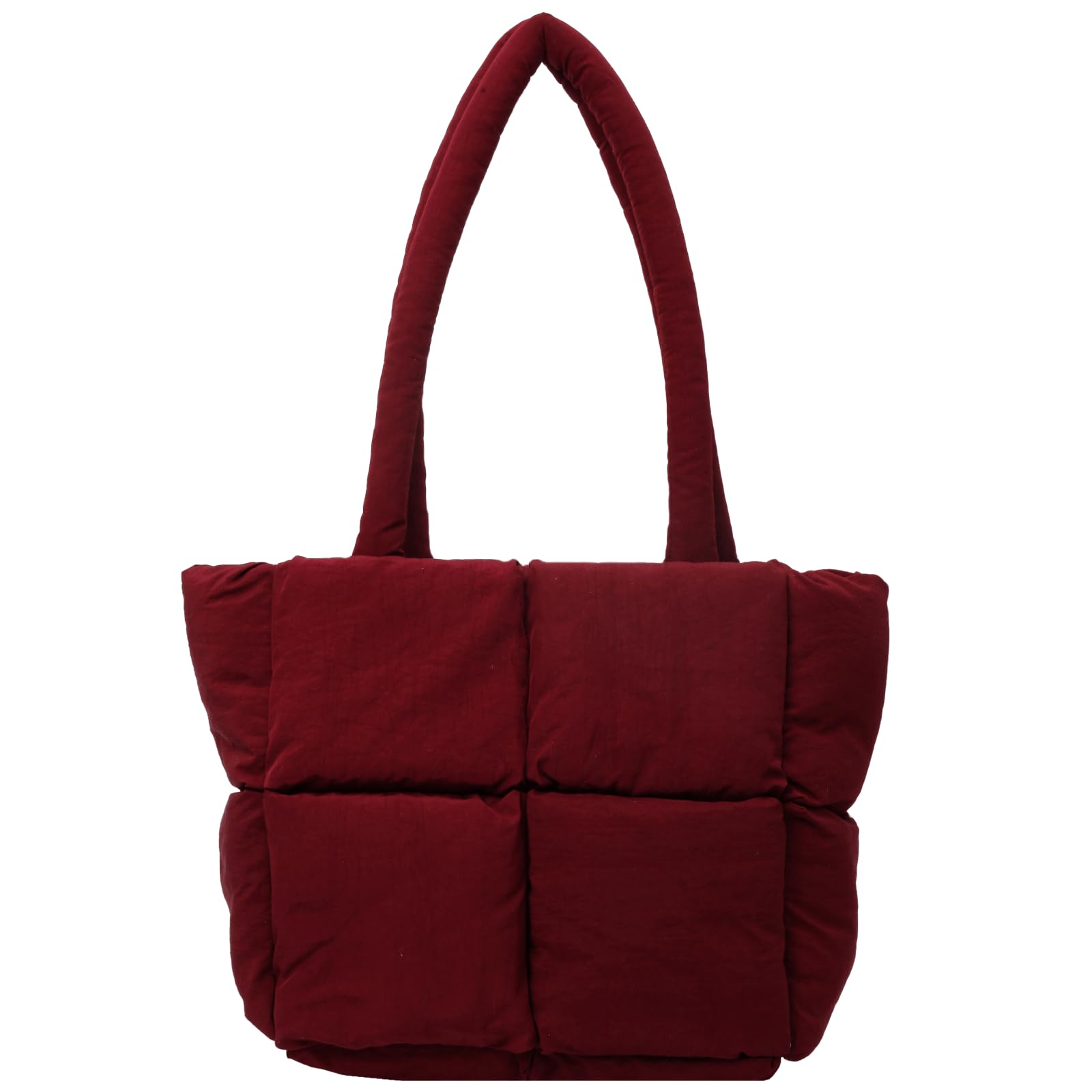 Quilted Puffy Nylon Tote Shoulder Bag Women Casual Handbags Large Soft Puffer Cotton Padded Purse Lightweight