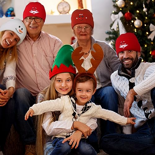 Liitrsh 3 peças de gorro de Natal unissex tricotado gorro de inverno chapéu de neve homem de gengibr