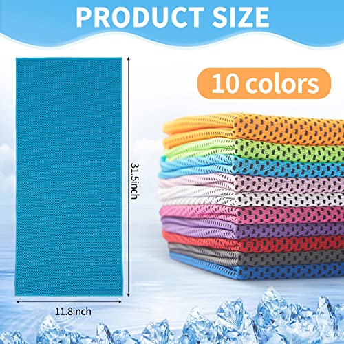 Honoson Cooling Towel Bulk – Neck & Face Cool Chilly Towels Microfiber Breathable Sport Sweat Rag for Gym, Yoga, Travel, Camping, Running, Outdoor