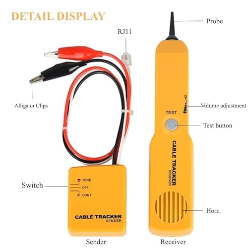 Tutools Wire Tracker,Cable Finder Tone Generator Probe Tracer,Anti-Interference Multi-Function Finder thumb #4