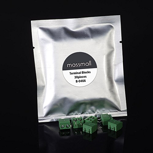 Massmall 30Pieces 2 Pin 5Mm Pitch Pcb Mount Screw Terminal Block Connector 250V 8A(Green) #TOP5
