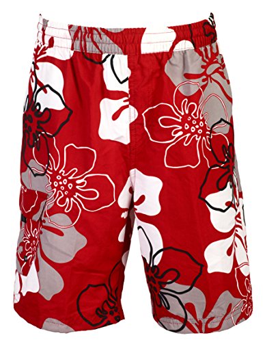 MARENO Olibia Mar: Moderne Jungen Badeshort mit floralem Muster in rot,...