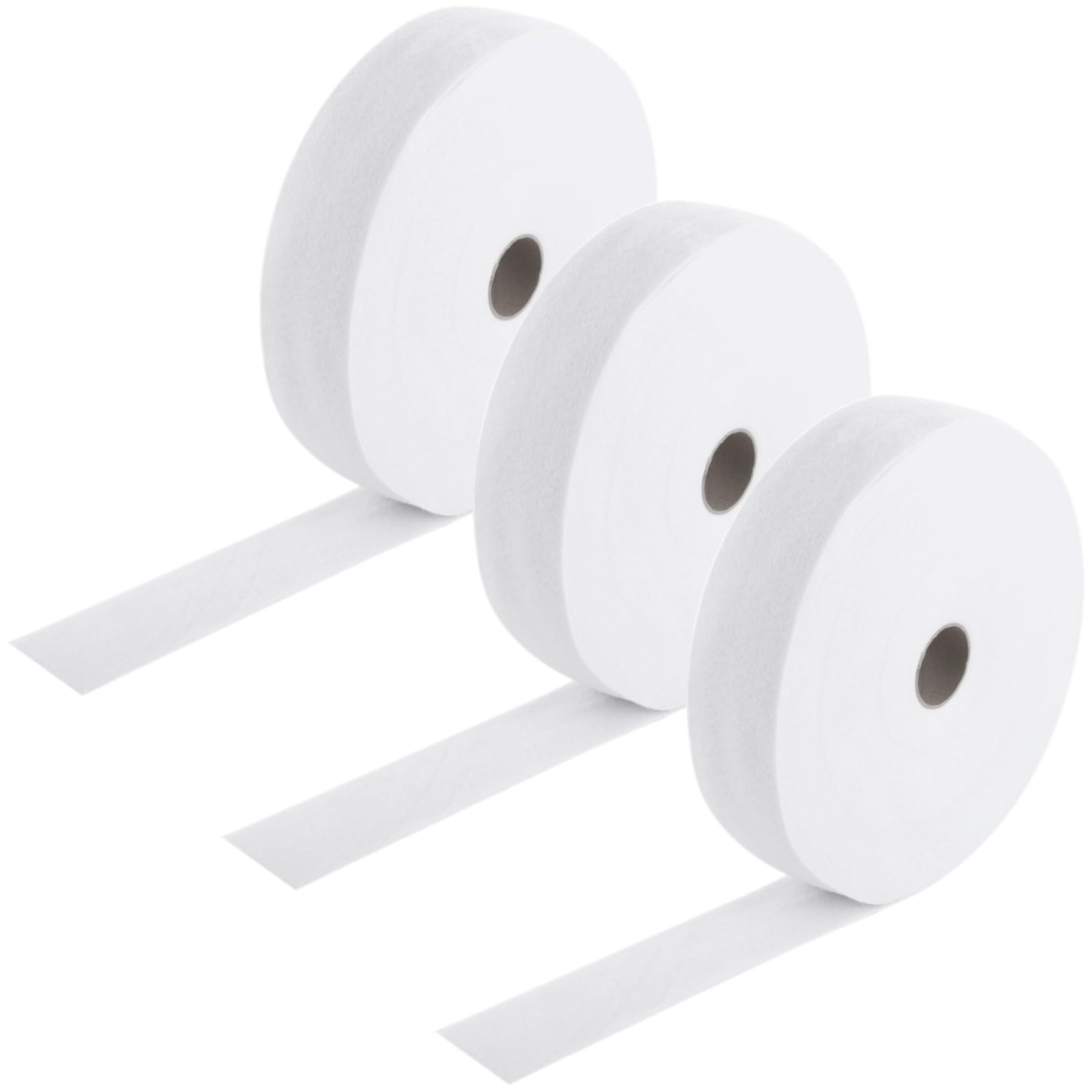 3 Rolls Jelly Roll Batting Strips, 2 1/4 Inch Cotton Blend Fleece Batting Total 98.4 Yards for Jelly Roll Rugs, Throw Rugs, Braided Rug