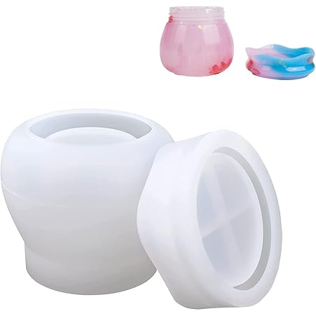 Amazon Co Jp 収納ケースシリコンモールド 小物入れ プリン瓶 Diy 手作り 収納用 樹脂粘土シリコンモールド 再利用可能 Diyデコレーション用エポキシ樹脂型 スクリュー蓋付き スパイスやお菓子を保管 手作り工芸品 ホビー