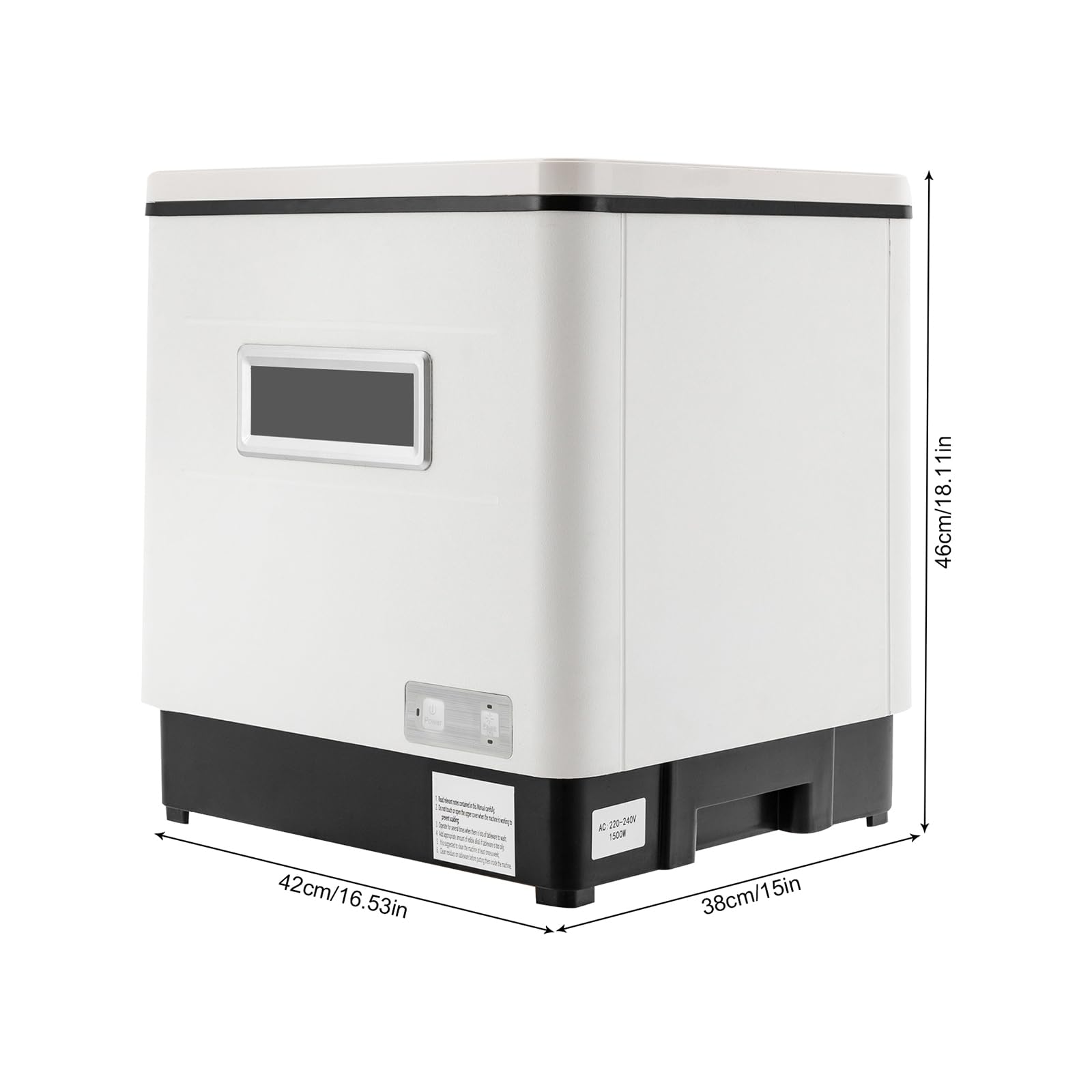 Mini zmywarka ze stali nierdzewnej, do mycia naczyń, kompaktowy, do użytku domowego, wolnostojący, biały, czarny, 60 l, 800 W
