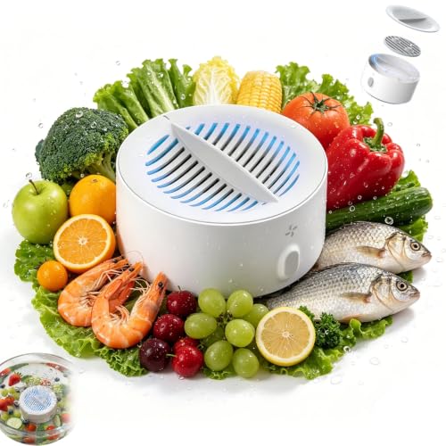 Puribreeze Produce Cleaner Portable Fruit and Vegetable Washing Machine with OH-ion Veggie for Deep Cleaning Surface Residues for Berries & Meat (White)